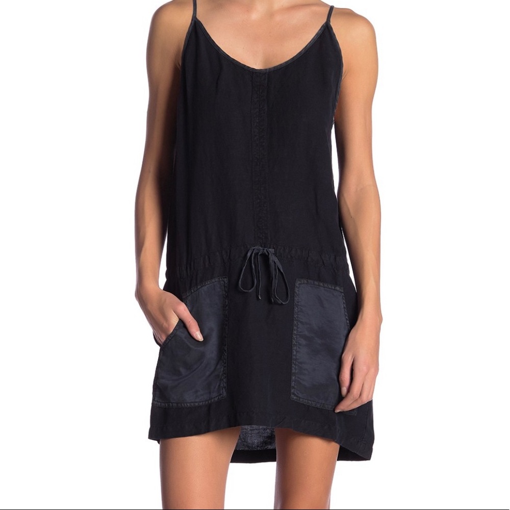 Raelyn Linen Blend Pinafore Dress Tea Leaf Green